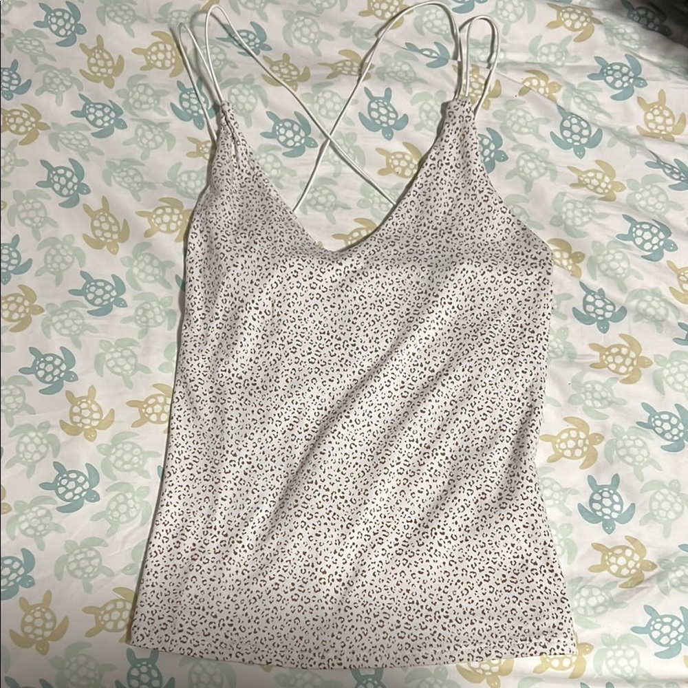 Leopard Print Spaghetti Strap Tank Top
